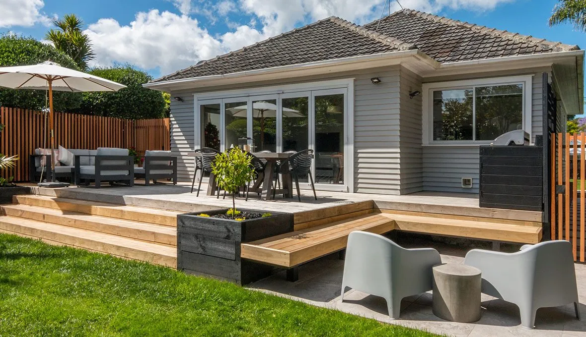 New timber deck and outdoor living area