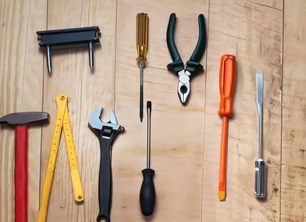 Professional tools organised for property repairs and maintenance